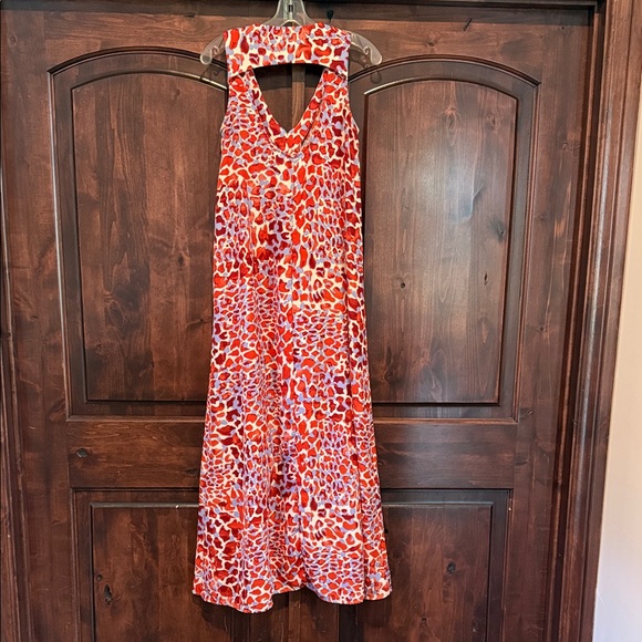 Stylish Red and Blue Cheetah Print Maxi Dress - Picture 4 of 4